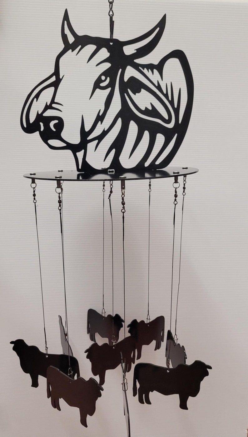 Carillon éolien en acier découpé au plasma, 81 cm, décoration de ferme, peint à la main