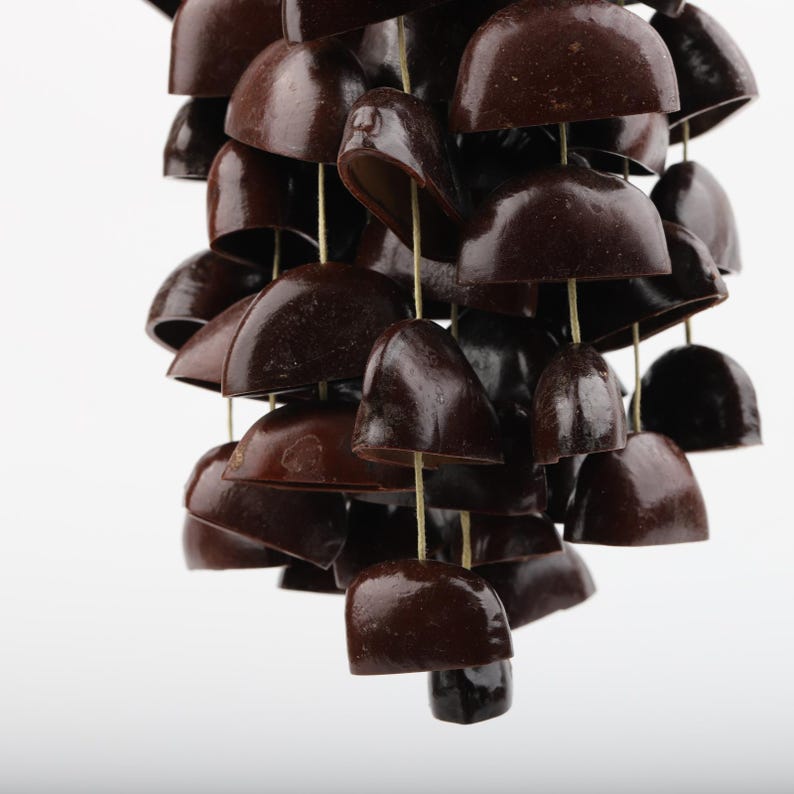 Carillon éolien en coquilles de fruits de 14,5 po, 84 pièces, son naturel apaisant, pour cour et balcon