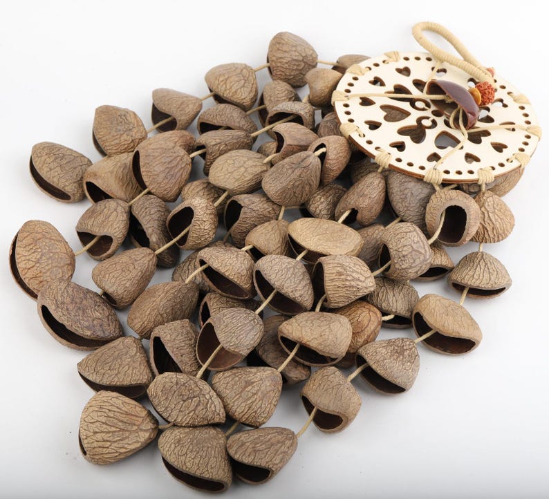 Carillon Éolien en Coquillages de 19 po, 72 Pièces de Panji, 1 Juju, Son Naturel, Décoration de Cour et Balcon