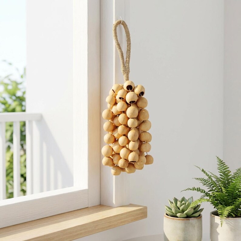 Carillon Éolien en Coquilles de Fruit Kepel, 15 Pouces, 98 Pièces, Intérieur et Extérieur