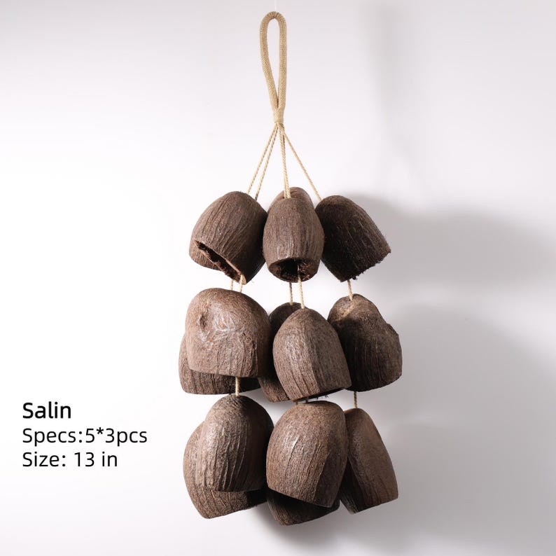 Carillon Éolien en Coquillages Salins, Décor Naturel pour Cour et Balcon, Sons Doux et Naturels