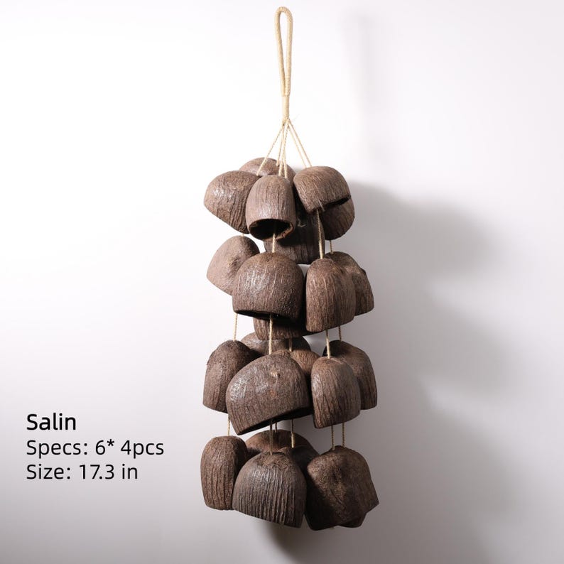 Carillon Éolien en Coquillages Salins, Décor Naturel pour Cour et Balcon, Sons Doux et Naturels