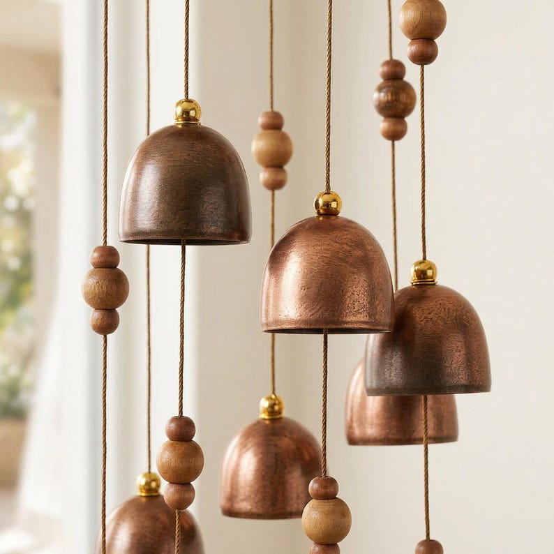 Carillon éolien en métal rotatif pour jardin et porche, cloche décorative suspendue, style ferme rustique, 15,8 x 3,3 x 3,3 pouces