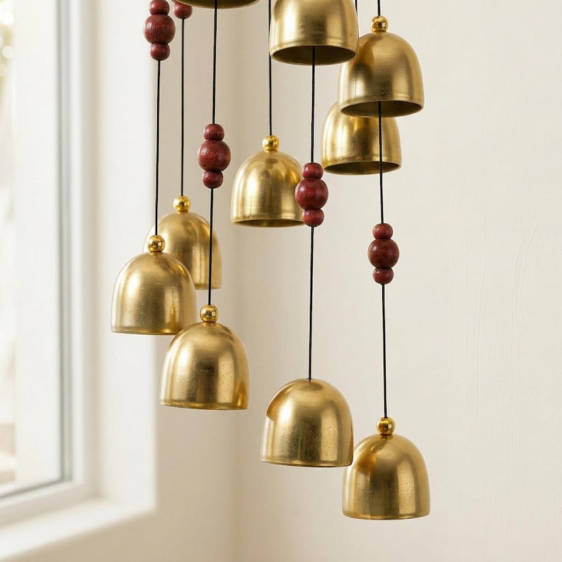 Carillon éolien en métal rotatif pour jardin et porche, cloche décorative suspendue, style ferme rustique, 15,8 x 3,3 x 3,3 pouces