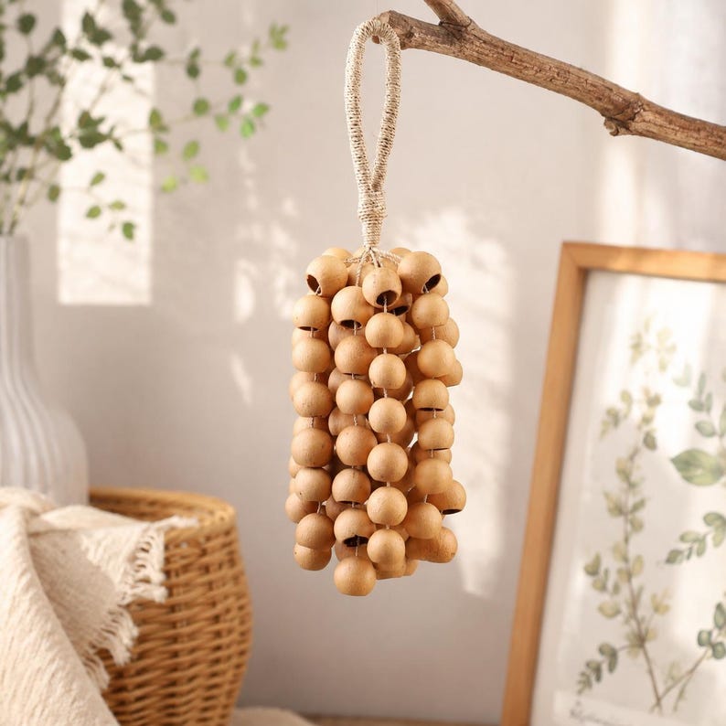 Carillon Éolien en Coquilles de Fruit Kepel, 15 Pouces, 98 Pièces, Intérieur et Extérieur