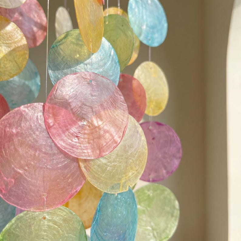 Carillon éolien en coquillage naturel, mobile nautique suspendu pour décoration de plage côtière, jardin, véranda et intérieur